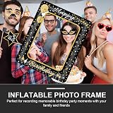 YAAVAAW Happy Birthday Inflatable Selfie Frame Giant Photo Booth Black Gold view 5