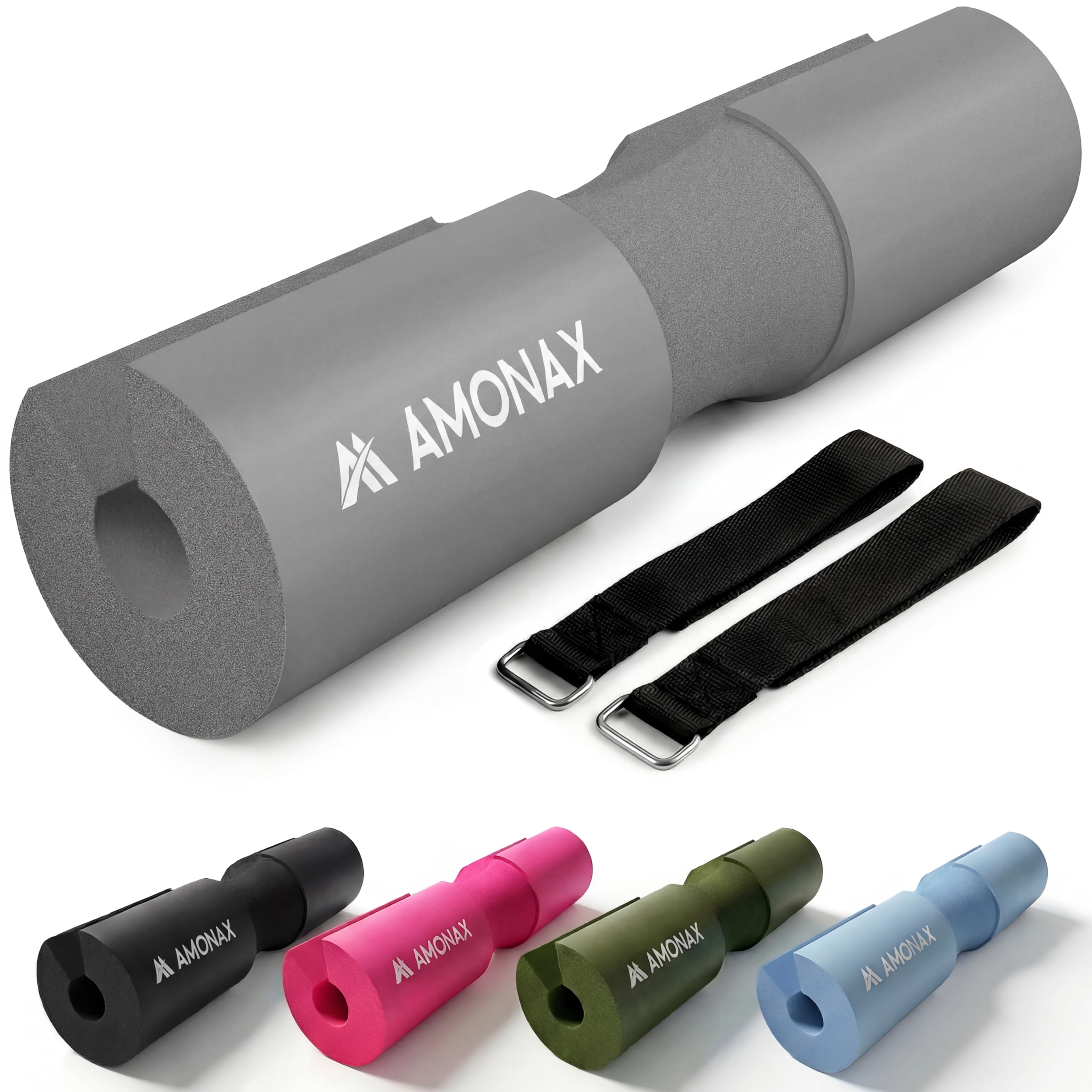 AMONAX Barbell Squat Pad, Extra Thick Foam Padding for Neck & Shoulder Support, Strength Training Equipment Attachments Gym Fitness Workout Cover for Hip Thrusts, Weight Lifting Heavy Weight Squats