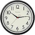 Westclox 1950's Retro Wall Clock for Men and Women, Vintage Quartz Battery Operated Decorative Wall Clock, Large Easy-to-Read Numbers (Black, 12")