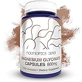 Nootropics Depot Magnesium Glycinate Capsules | Magnesium Supplement | 1600mg Magnesium Bisglycinate | 200mg Elemental Magnesium | High Absorption, Gentle on Stomach, Sleep &amp; Muscle Support | 180ct