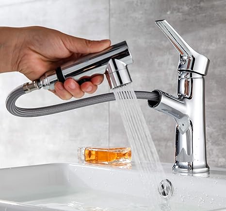 Aurho Küchenarmatur mit Brause ausziehbar(Wasserhahn Küche 150°schwenkbar ausziehbare Brause mit 2 Strahlarten Standardanschl