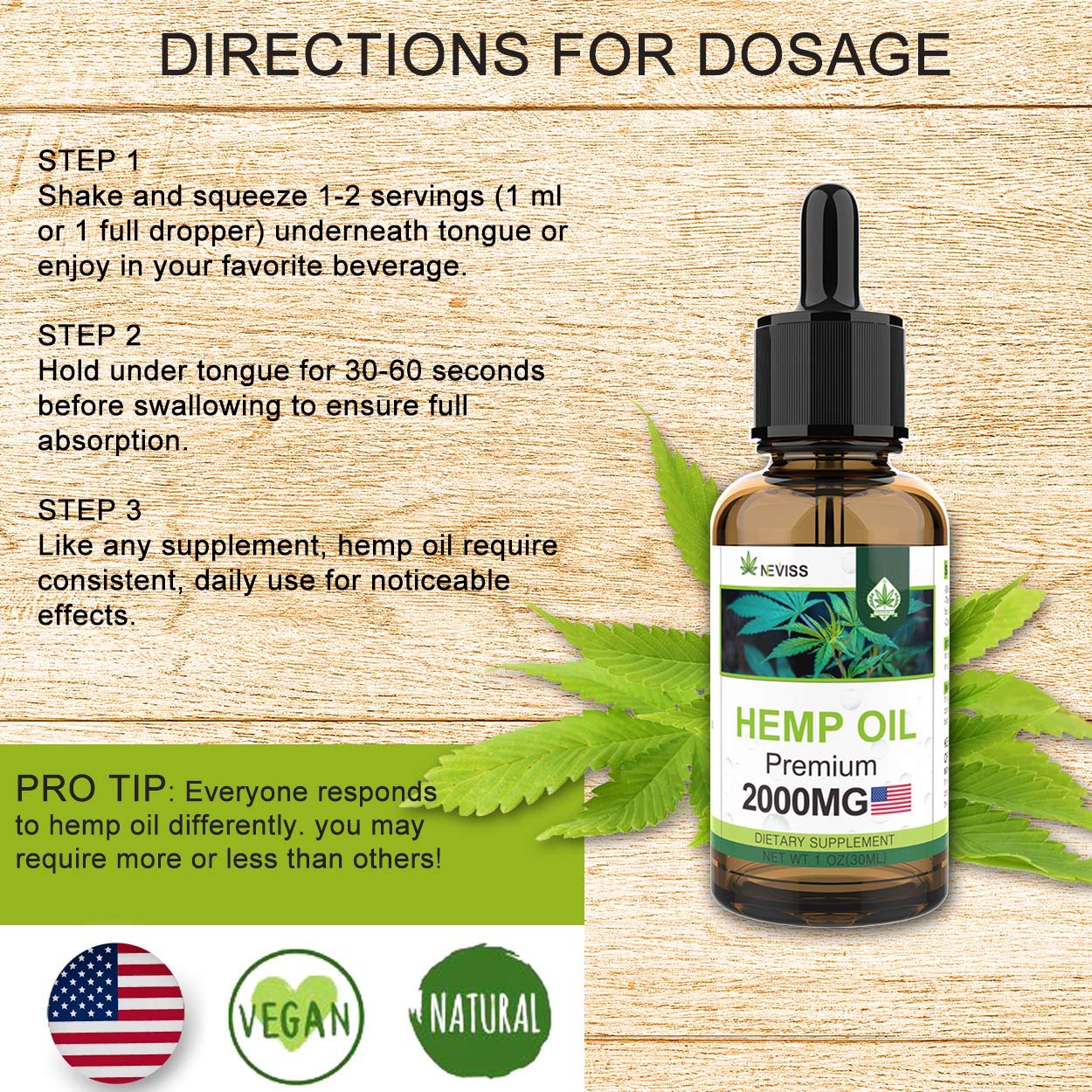 (2 Pack) Hemp Oil 2000mg for Relieve Pain, Stress & Anxiety Relief, Improve Sleep - Organic Hemp Herbal Oil, 100% Natural Hemp Herbal Extract - Made in USA