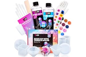 LET'S RESIN Epoxy Resin Kits and Molds Complete Set, 16oz Resin Art Kit with Silicone Molds, Pigment, Dried Flowers, Crafts for Adults, Beginners, Art Supplies for DIY Lovers, DIY Gift for Women
