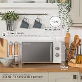 Russell Hobbs Honeycomb 17L 700W Solo Microwave 5 Power Levels White view 2
