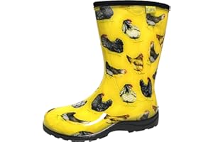 Kprm Women's Rain Boots Waterproof Mid Calf Rubber Garden Boots for Women Outdoor Mud Work with Comfort Insole