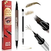 Eyebrow Pencil for Women, 2-in-1 Microblading Eyebrow Pen with 4D Square &amp; Ultra-Fine Tips, Waterproof Long-Lasting Brow Pencil, Hair-Like Strokes for Natural Fuller Brows with Brow Brush, Light Brown