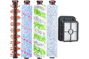 Roller Brush/Filter Replacement Compatible with Bissell CrossWave Wet Dry Vacuum Cleaner 1785 2306 Roll Brush 1866 Filter Com