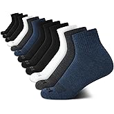 AND1 Mens Quarter Socks - 12 Pack Moisture Wicking Breathable Cushioned Athletic Performance Ankle Socks for Men (6-12.5)