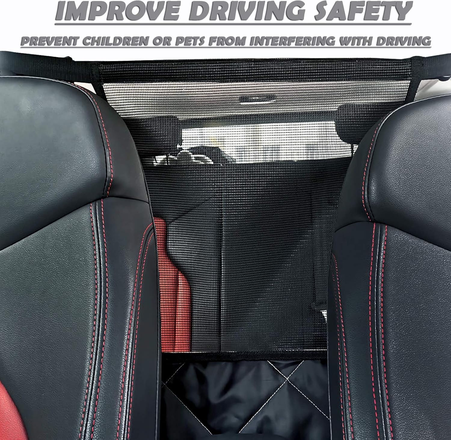 Car Dog Barrier, Dog Car Barrier Back Seat, Pet Barrier Front Seat, Dog Barrier for Car Between Seats, Dog Net with Adjustable Strap Clips, Easy to Be Installed Dog Barrier for SUV, Cars and Trucks : Pet Supplies