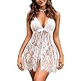 Avidlove Women Sexy Lingerie Babydoll Lace Chemise Eyelash Wedding Brial Lingerie