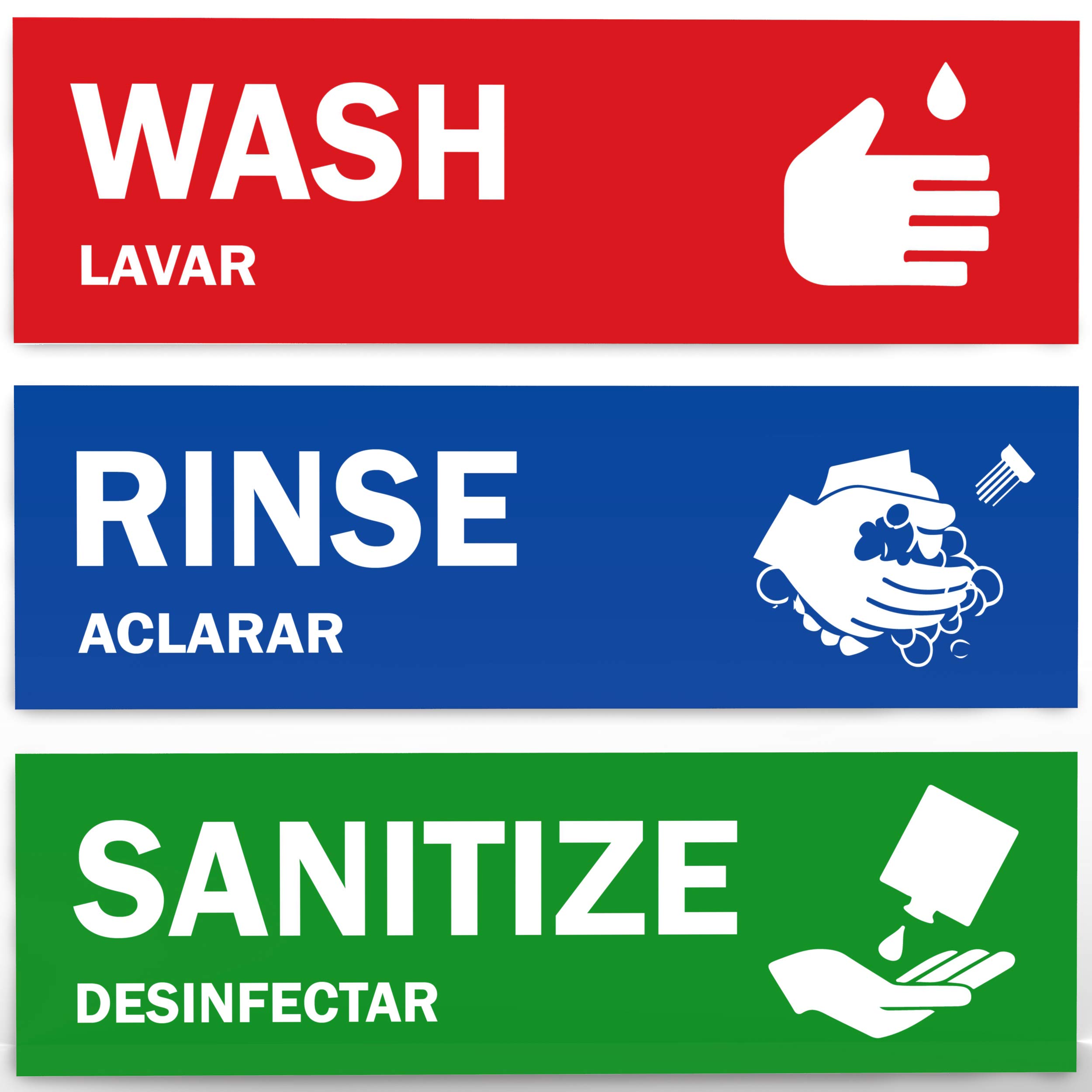 Wash Rinse Sanitize Sink Labels Ideal For 3 Compartment Sink 2 75