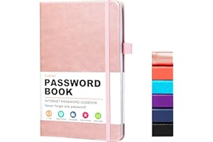 LORTARL Password Book with Alphabetical Tabs - Internet Address & Password Keeper Logbook, Hardcover Password Notebook for Password Organization