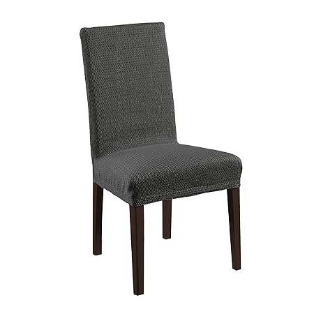 SCHEFFLER-Home Tunez Stuhlhussen 2 Stück, Stretch-Hussen Stuhl-Bezug bi-elastische Schutz-Husse, Moderne Abdeckung mit Gummib