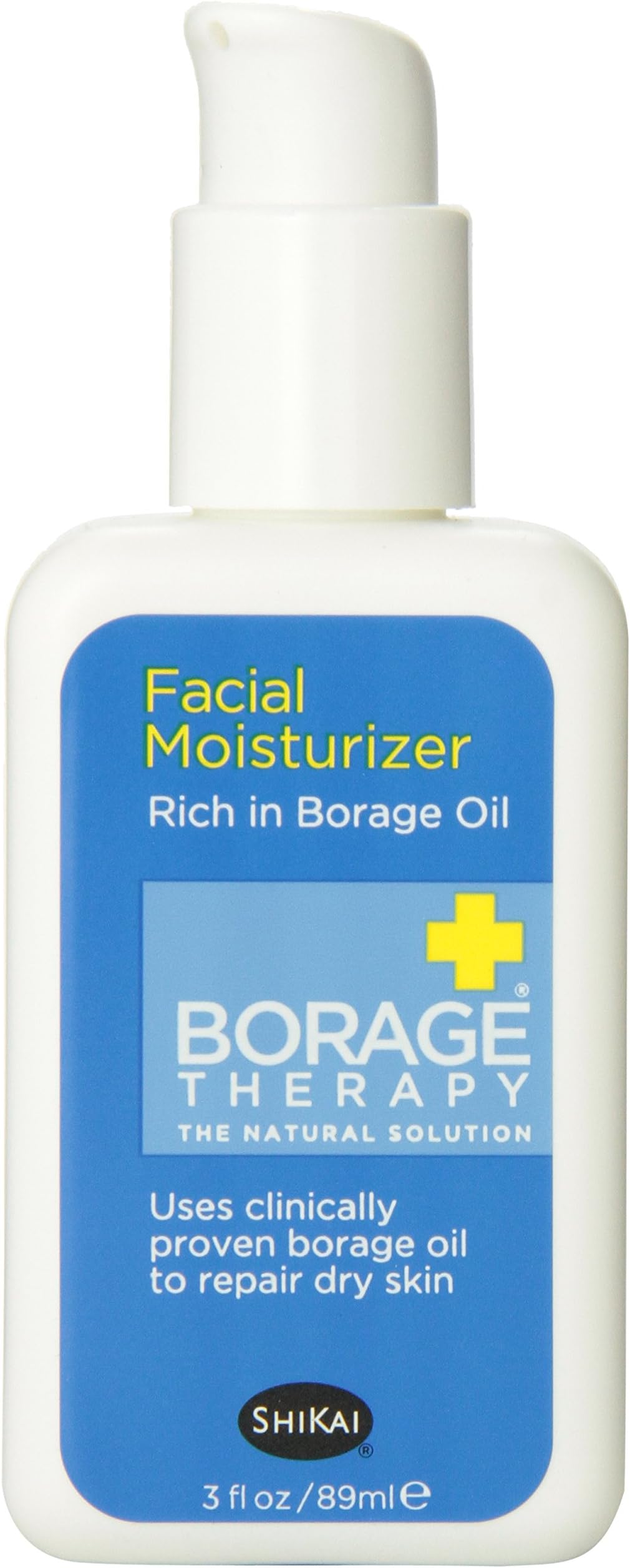 ShiKai Borage Therapy - Daily Facial Moisturizer, Plant-Based Moisturizer For Sensitive & Problematic Skin, Borage Oil Repairs & Rebuilds Skin (Fragrance-Free, 3 Ounces)