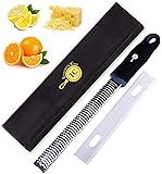 Integrity Chef PRO Citrus Zester & Cheese Grater | Ergonomic Non-Slip Grip Handle, Dishwasher Safe, Antibacterial Cover…