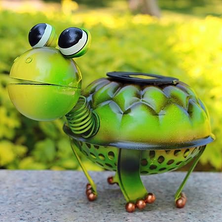 Cenador de jardín con luz LED Solar para Exteriores, diseño de Tortuga