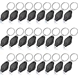 24 Pack Mini LED Keychain Flashlight LED Key-Ring Light Torch Ultra Bright Key-Ring Light Lamp for Camping Outdoor Equipment, Batteries Included, Black