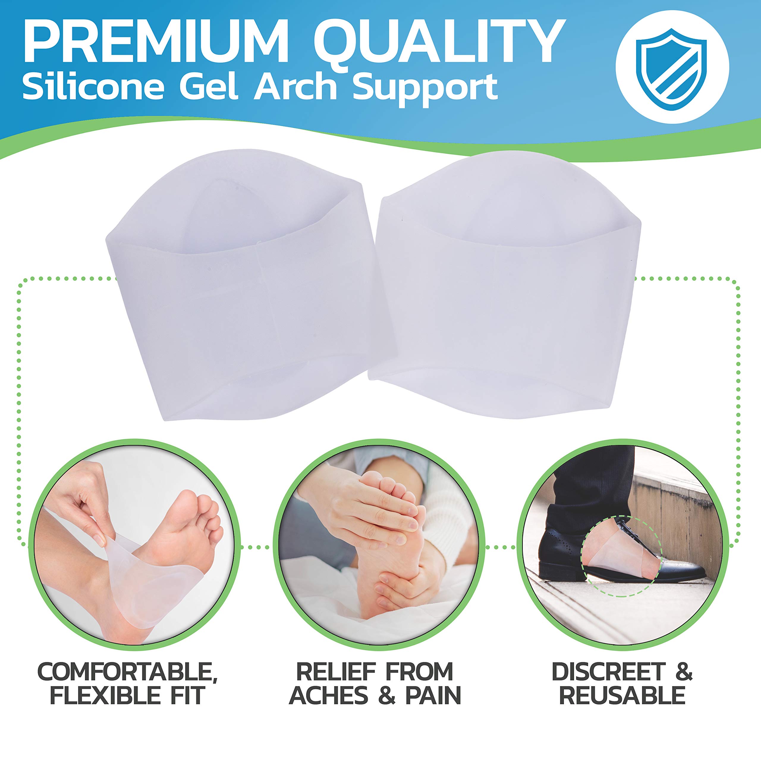 Blowout Sale Two Pairs of Medium/Large Premium Soft Gel Arch Support