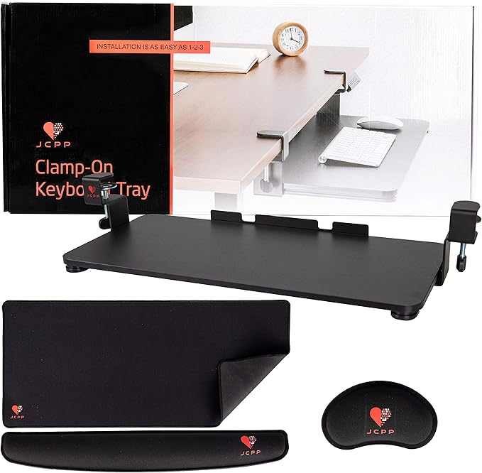 JCPP Easy(Extra Large)Clamp on Keyboard Tray/slider mount