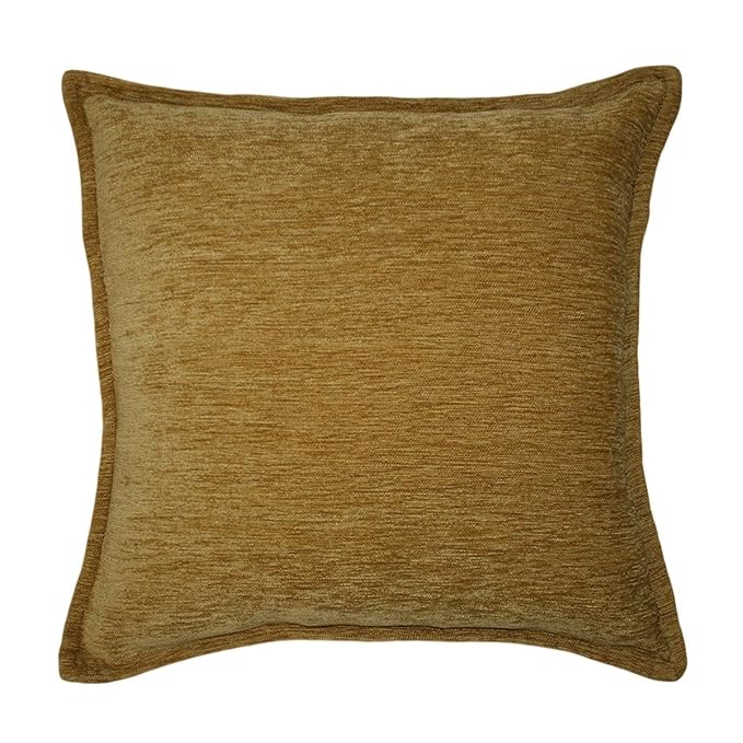 McAlister Textiles Plain Chenille Cushion Cover Extra Large Ochre