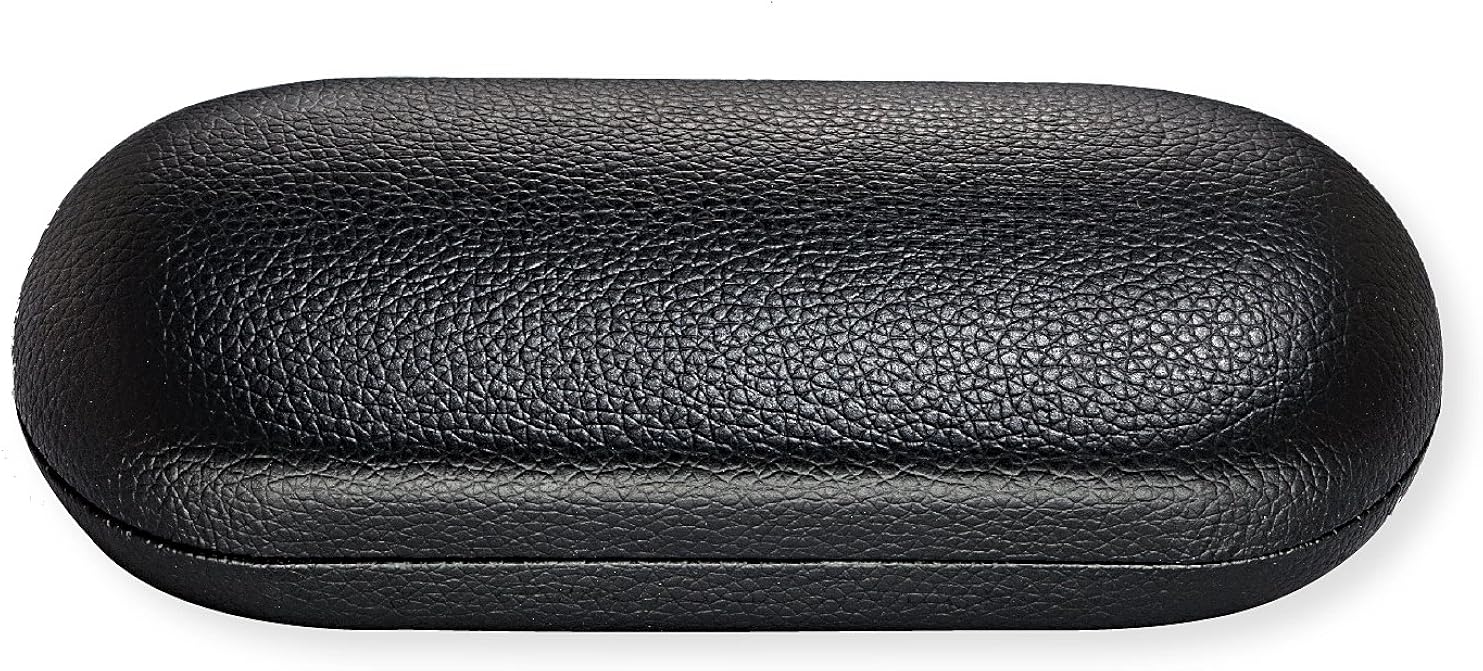 Hard Shell Eyeglass Case For Women & Men, Faux Leather Glasses Case