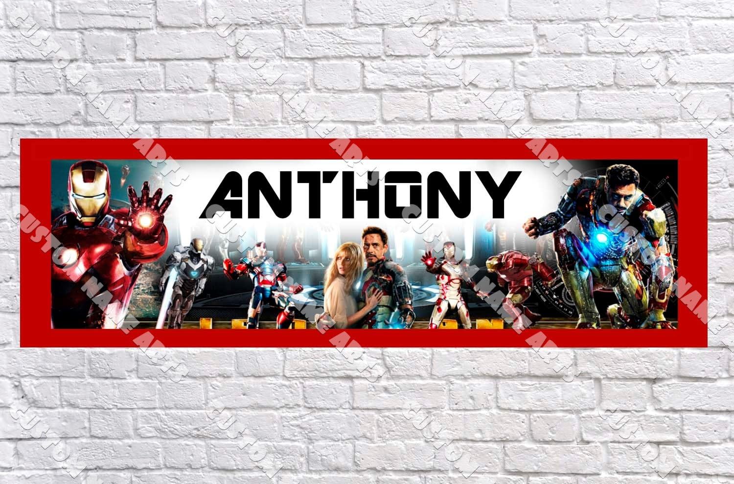 Any Text Name 7 Marvel Ironman Personalised Bedroom Door Sign Huis Platen Panelen Borden Mda Ac