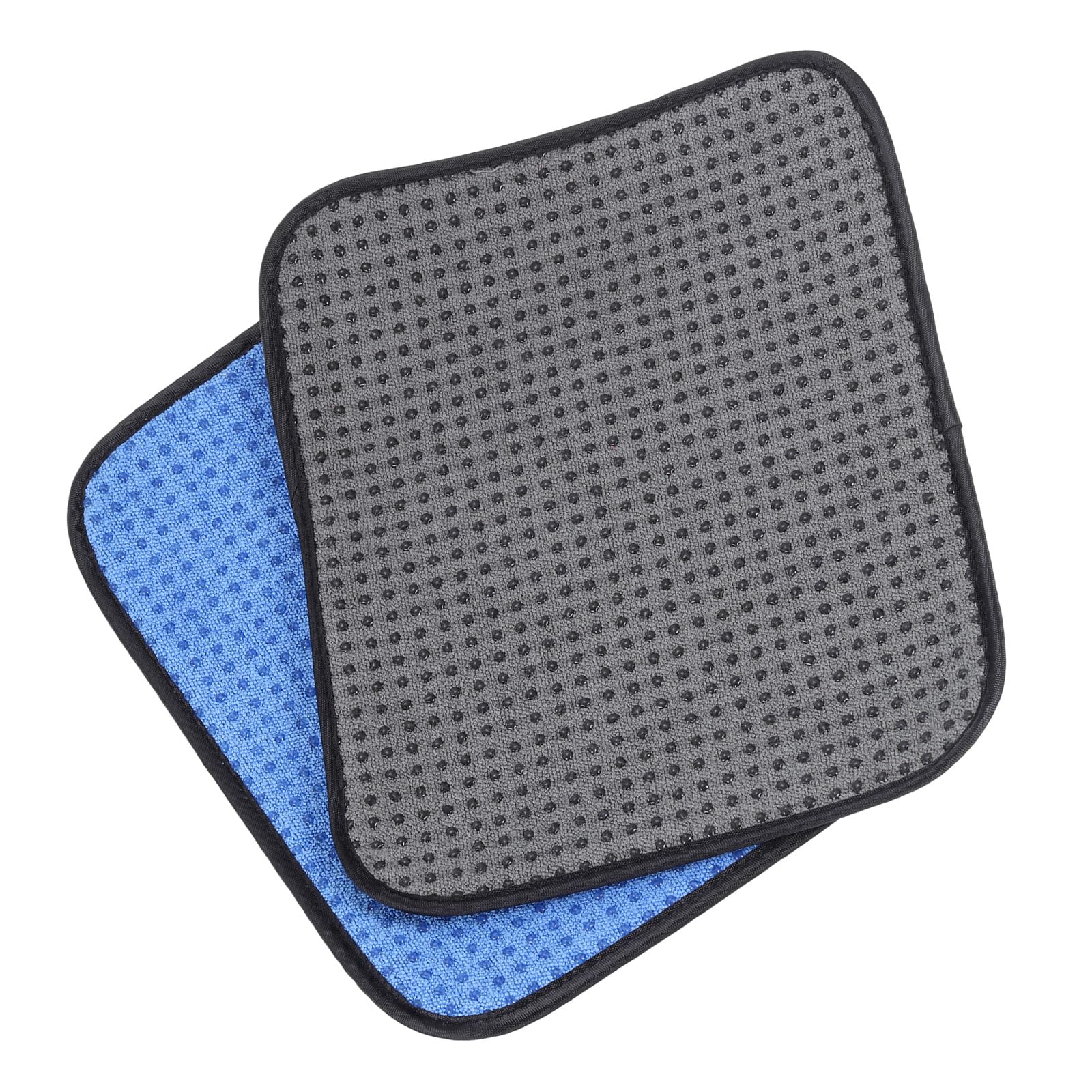 PATIKIL Microfiber Bowling Ball Shammy Pad 10" x 8", 2 Pack Bowling Ball Towel Cleaner Non-Slip Bowling Accessories for Men, Gray/Blue