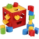 Play22 Baby Shape Sorter Toy - 18 Colorful Blocks, Learning Activity Cube | 18 Colorful Shapes, Build Fine Motor Skills, Color Recognition &amp; Problem Solving, My First Baby Toys Gift for Boys &amp; Girls
