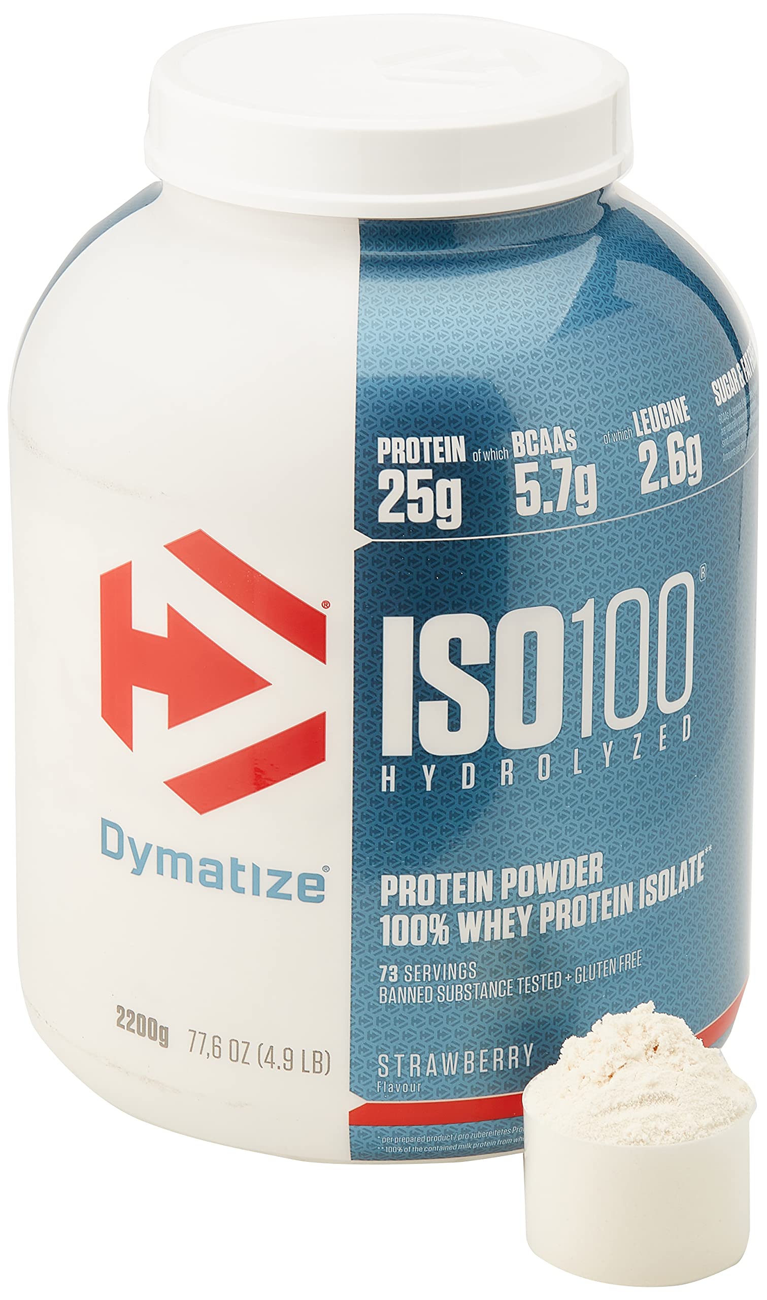 Dymatize ISO 100 Strawberry 2,2 kg - Whey Protein Hydrolysat + Isolat Powder