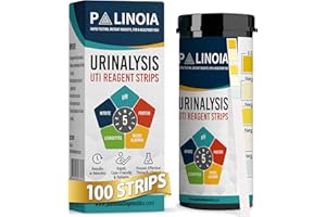 PALINOIA URS 5-in-1 Urine Test Strips 5 Parameters Testing UTI, Urinary Tract Infection, Urinalysis for pH, Protein (UTI Severity), Nitrite, and Leukocytes, for Women's Bladder, 100 CT