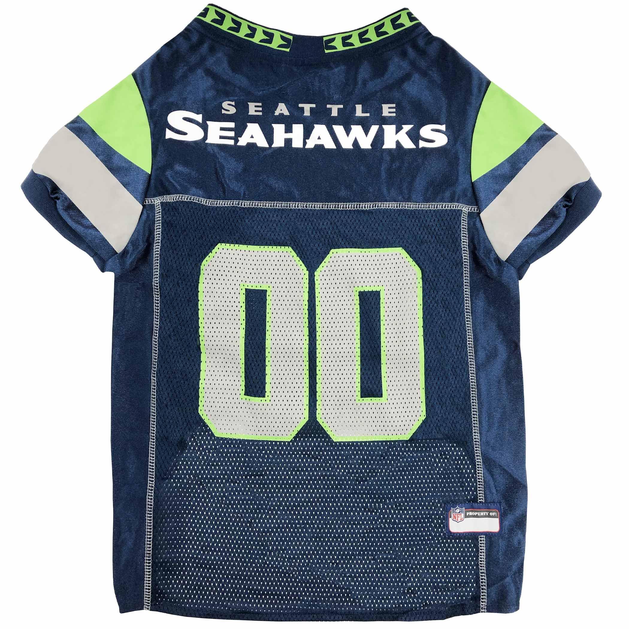 Pets First NFL Seattle Seahawks Dog Jersey, Size Small. Best Football Jersey Costume for Dogs & Cats. Licensed Jersey Shirt
