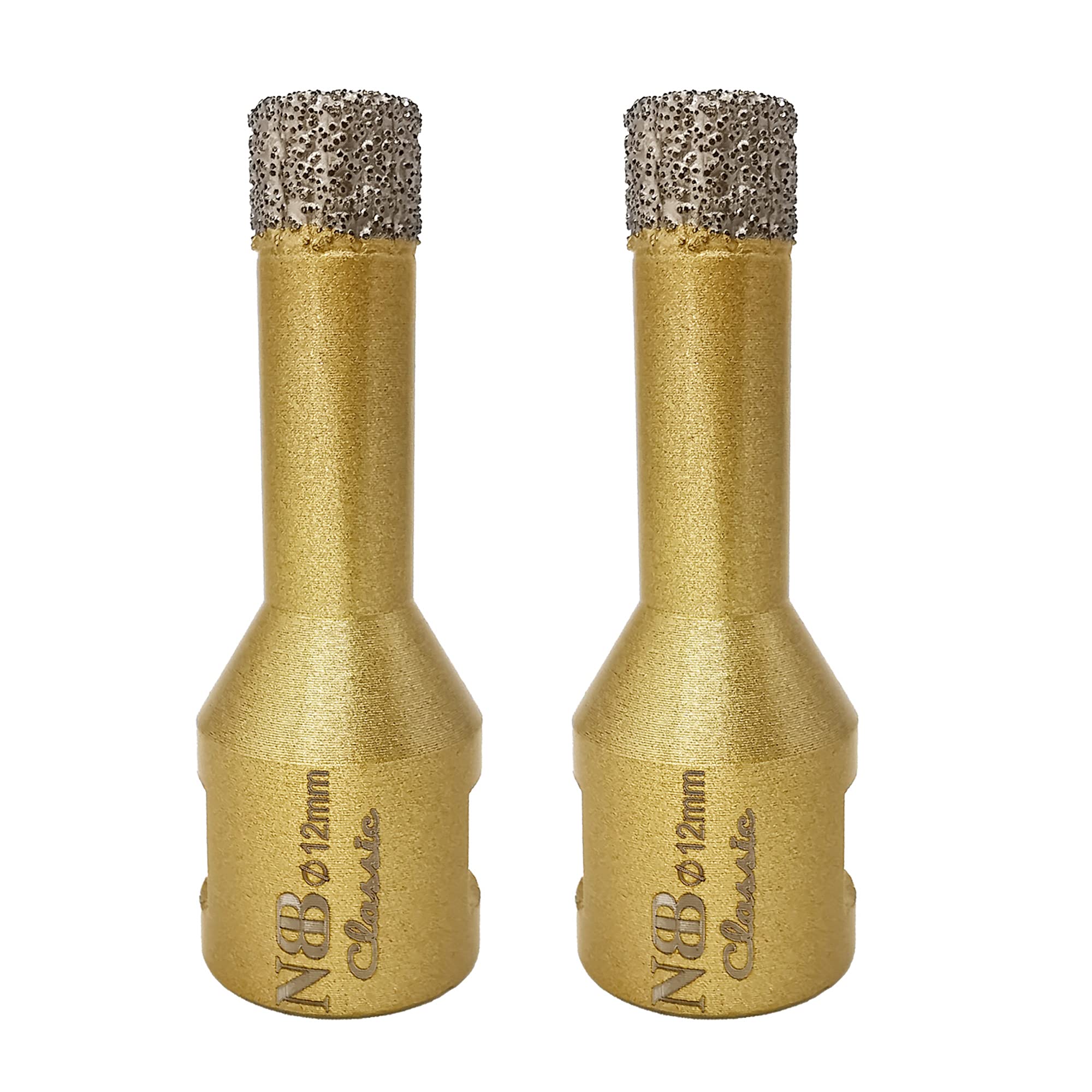 NBB vacuum brazed diamond hole saw with M14, Classic Golden type, diamond drill bit for dry or wet drilling professionally on hard porcelain, ceramic, tile, granite, marble,for angle grinder(2, 12mm) — image 1