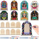 Beeveer 10 Pcs Dia De Los Muertos Picture Frame for Altar Painting Crafts | DIY Day of the Dead Ofrenda Decorations, Mini Dia De Los Muertos Altar Accessories for Day of the Death Remembrance Memory