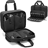 GOBUROS Tactical Gun Range Bag for 4 Handguns and Ammo, Pistol Duffle Bag with TSA Lock and 14x Magazine Slots for Hunting Shooting Range Sport