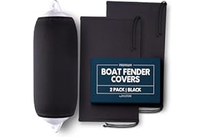 Byllstore Boat Fender Covers | Several Size Options Available | Black & Navy Blue | 1, 2 & 4-Pack | Polyester (2-Pack, Black, 8″ x 22″)