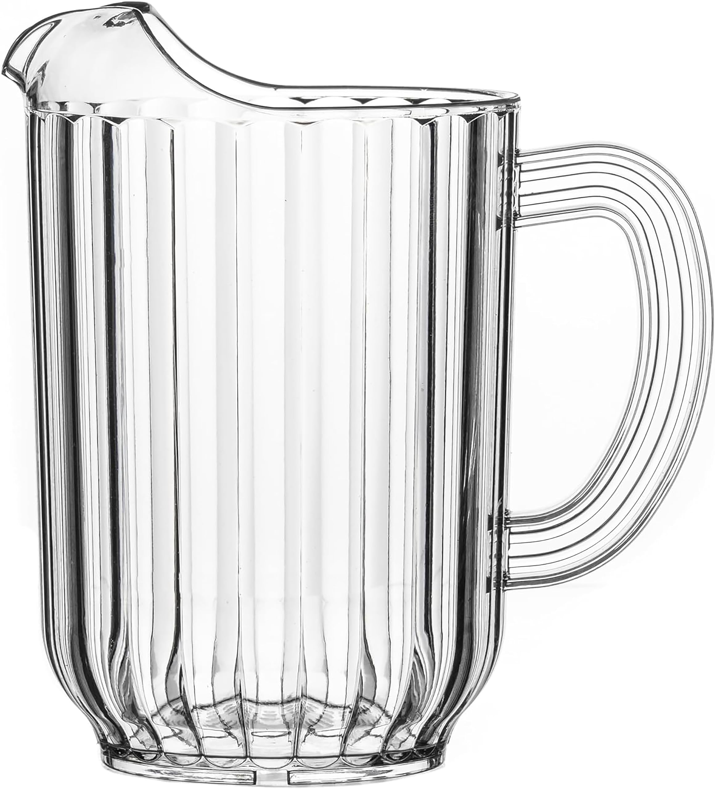 SECO 1.7L Ribbed Pitcher - Durable and Break-Resistant, Perfect for Business, Bar, Buffet and Catering - Clear