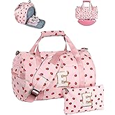 Vogewood Gifts for Teenager, Girls Gym Bag, Kids Personalized Weekend Duffel Bags with Shoe Compartment, Initial Travel Tote with Makeup Pouch, 8 Year Old Girl Birthday Gift (Letter E)