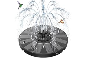 SZMP Solar Fountain 2026 Upgrade, Solar-Powered Bird Bath Fountain with 4 Fixed Rods & 7 Nozzles for Garden, Pond, Pool, and 