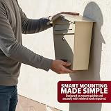 ZENO Post Box Wall Mounted Waterproof Large Outdoor Mailbox Beige view 7