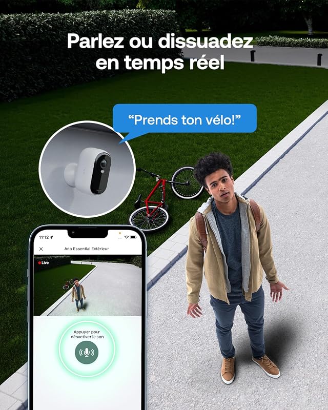 Essential 3, Caméra de Surveillance WiFi, Vidéo HD, 2 Caméras + Solar