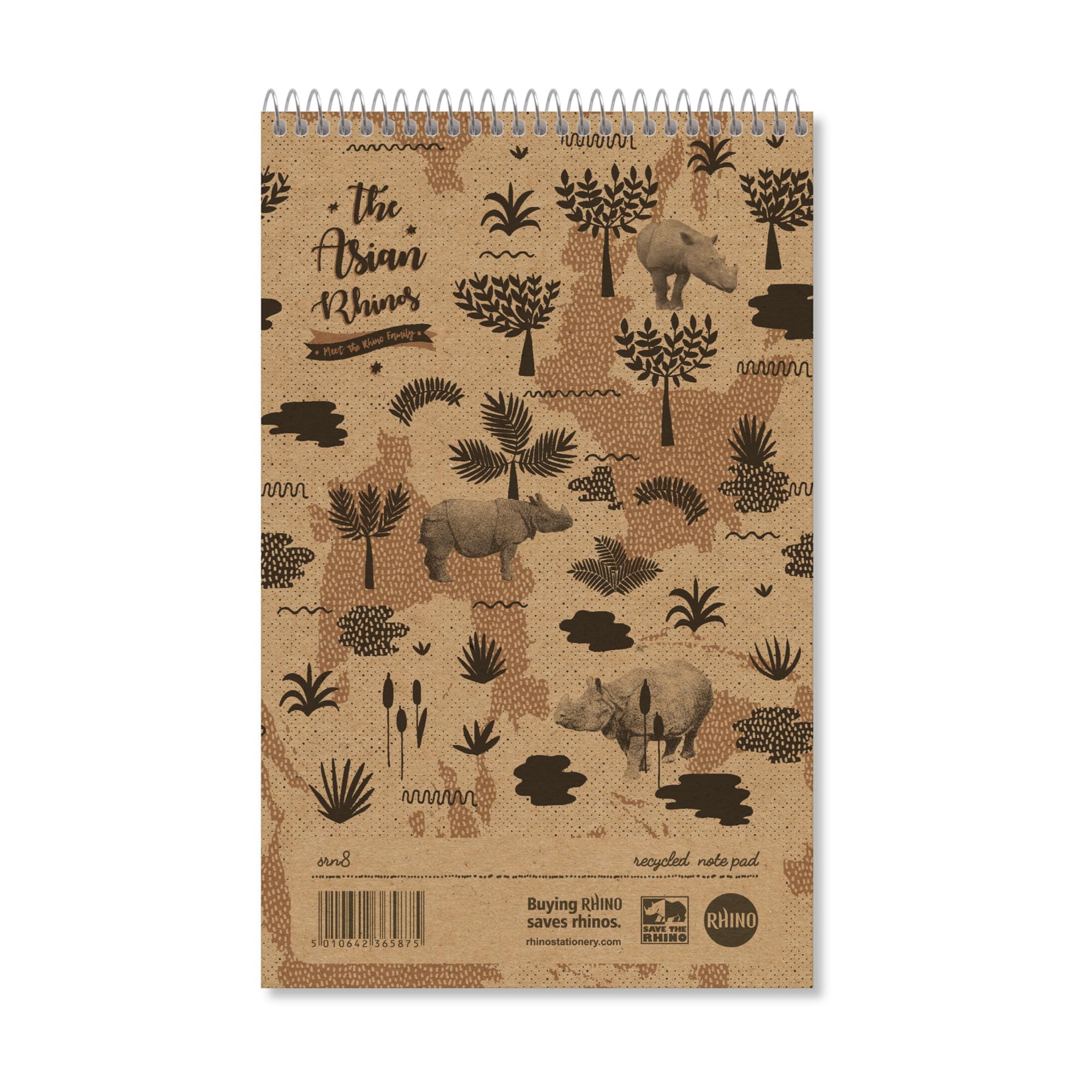 Rhino Recycled Shorthand Notebook, 160 Page / 8mm Lined Notepad, 1 Pack, Reporters Spiral Notebook, Wirebound Writing Pad