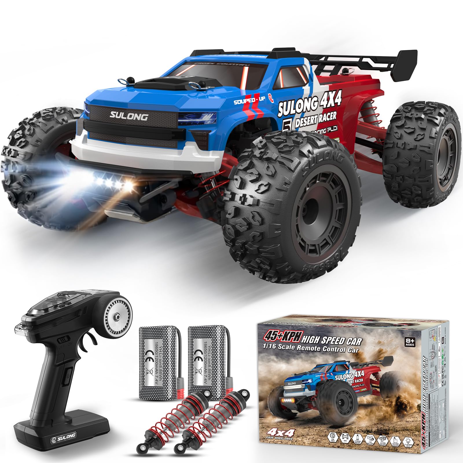 Photo 1 of Scientoy 1/16 RC Cars 45 KPH, 4WD All Terrain RC Truck, Offroad High Speed Remote Control Car with 2 Batteries, 60 Min Runtime, Hobby Grade RC Vehicle for Teens & Adults