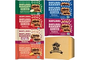 GOOD FOR MY HOME Whole Wheat Fig Bars Variety Pack. Includes 12 Pack-Two of Each Nature's Bakery Fig Bar Strawberry, Apple Cinnamon, Raspberry, Peach Apricot, Blueberry and Original in GFMH Box. Soft Baked Vegan Snack