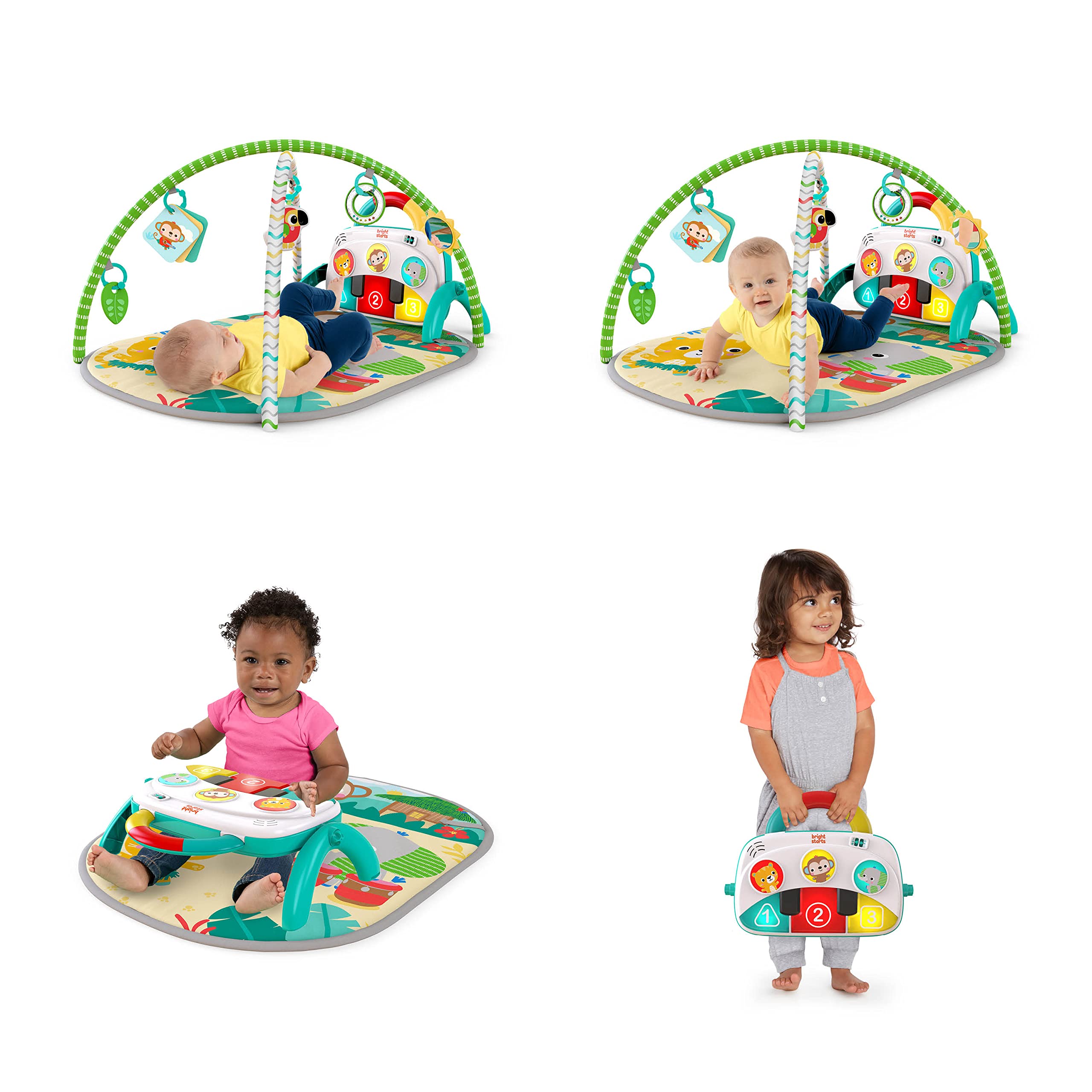 Bright Starts Wild Wiggles Baby Activity Gym & Play Mat...