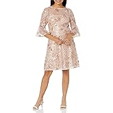 Adrianna Papell Womens Embroidered Sequin Cocktail