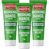 OKeeffes Working Hands Hand Cream, Extreme Dryness, 1 oz Tube, 3-Pack | Repairs Cracked, Dry Hands, Hypoallergenic Formula, Non-Greasy, Fast-Absorbing Skincare