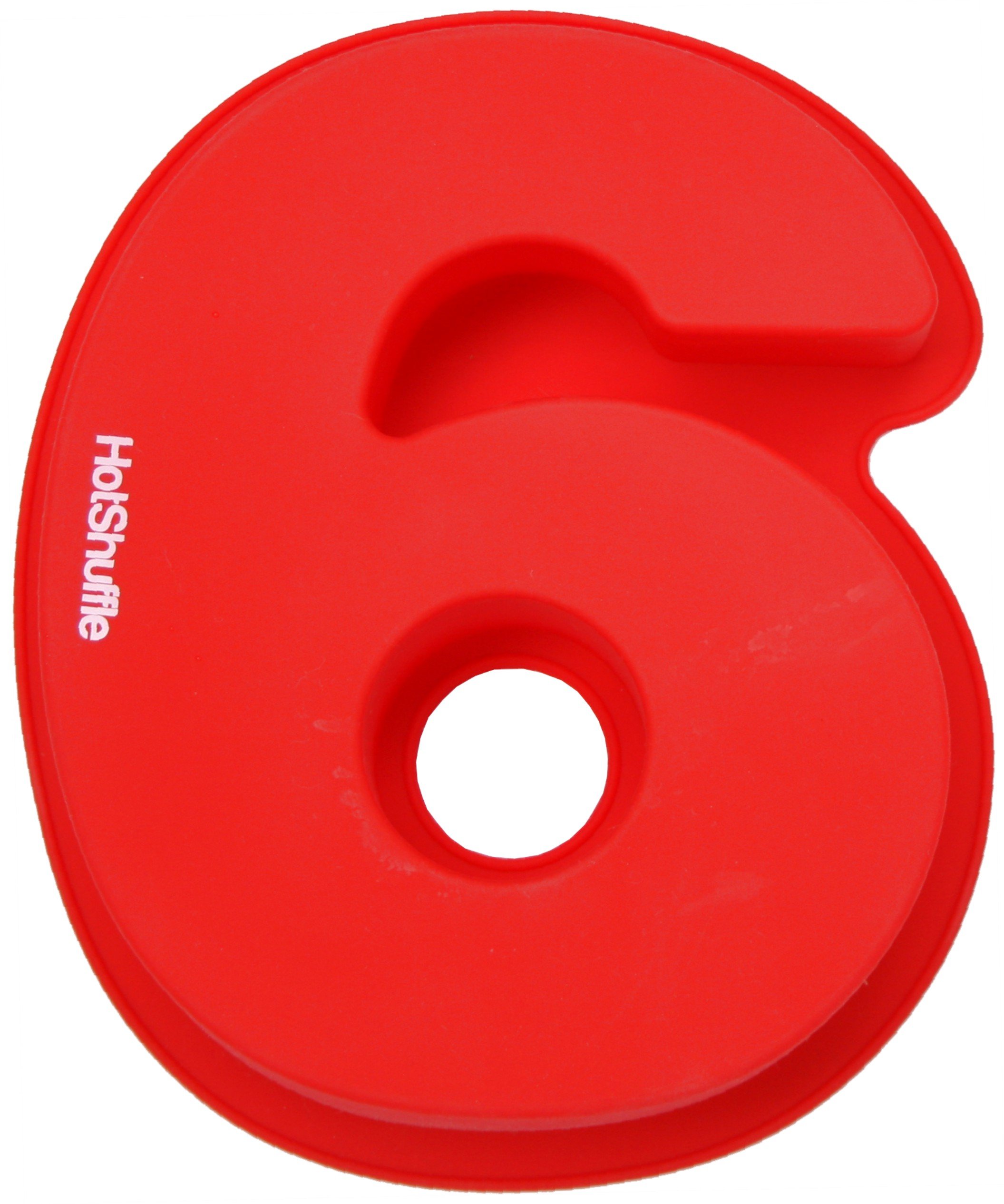 HotShuffle 13 Inch (33cm) XL Silicone Number Cake Tin Mould Baking Birthday Anniversary (Number 6)