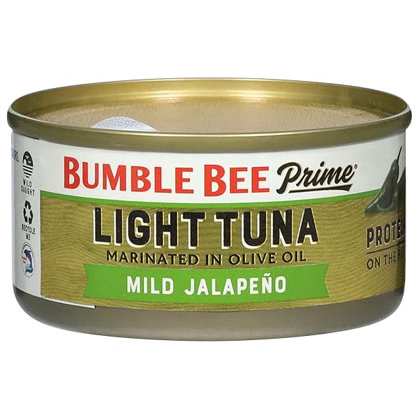BUMBLE BEE PRIME PROTEIN ON THE RUN TUNA SNACK KIT – GOURMET TUNA MARINATED IN OLIVE OIL & MILD JALAPENO WITH CRACKERS AND SERVING UTENSIL – 20G OF PROTEIN PER SERVING