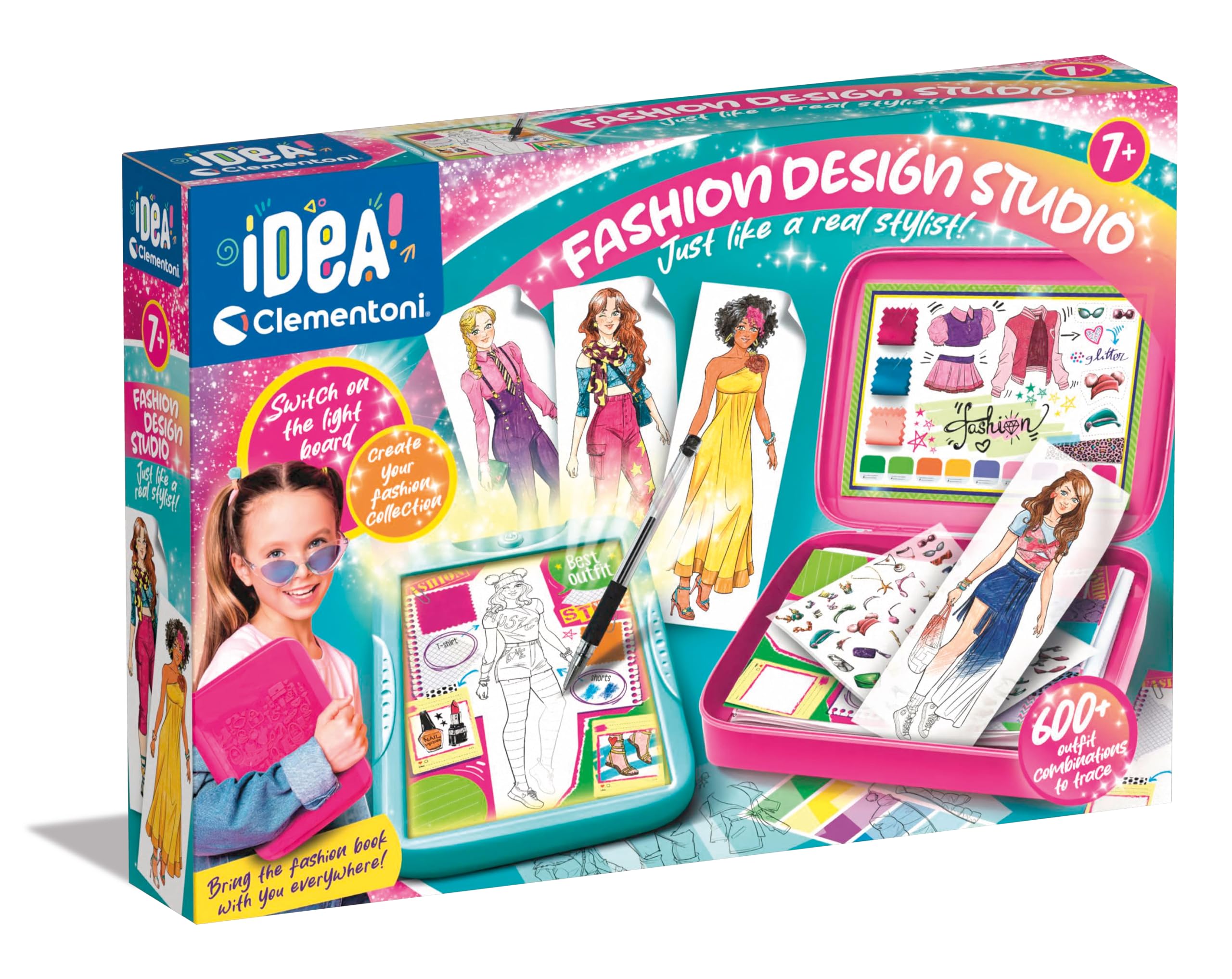 Clementoni- Idea Fashion Designer Studio: Light Board & Tracing for Kids (7+ Years)