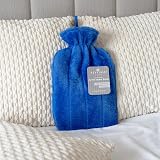 Revitale Luxury 2 Litre Hot Water Bottle with Soft Faux Fur Cover Royal Blue view 2